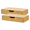WANDREGAL-SET 2 TLG. Bokn - Naturfarben, Holz (40/8/24cm) - [en.casa]