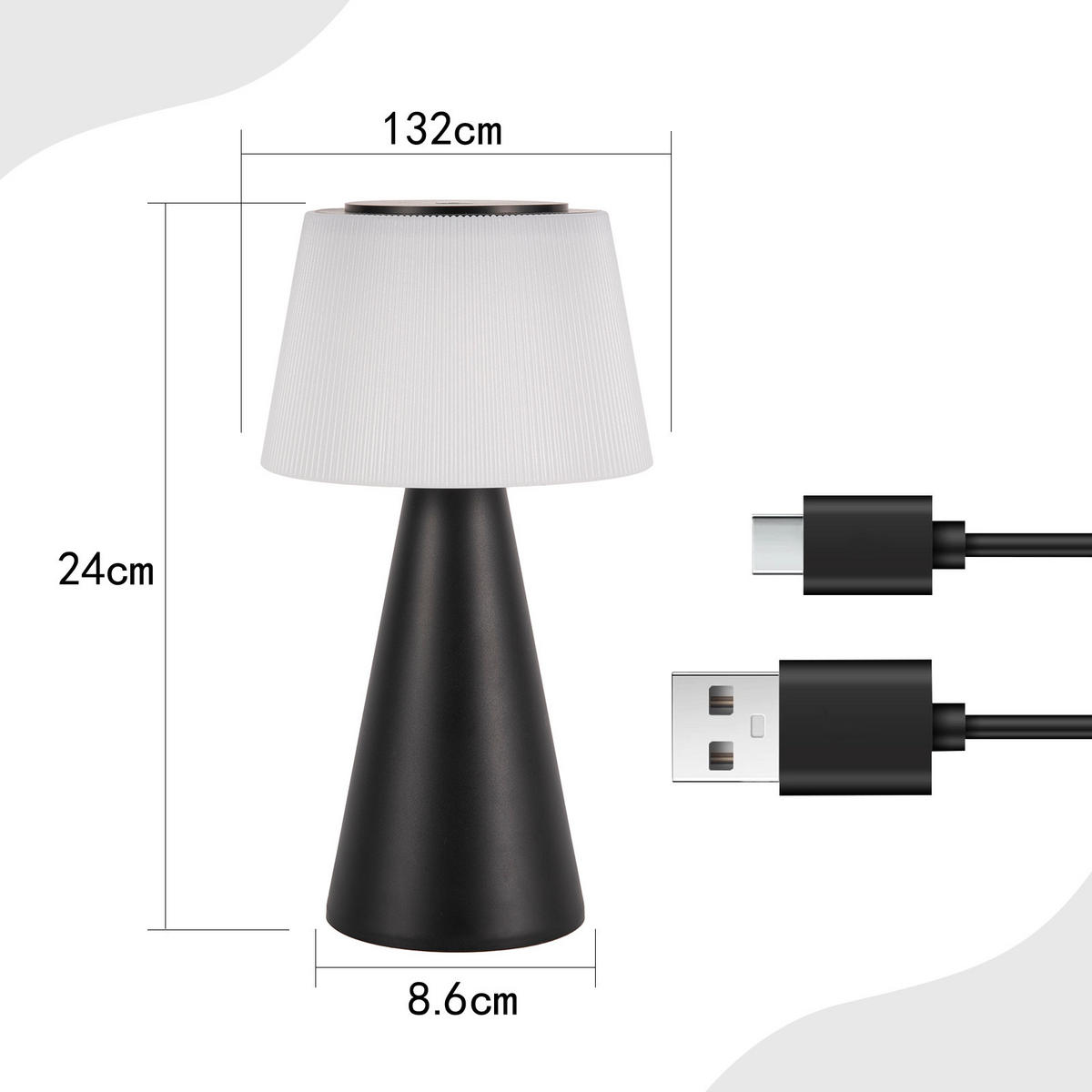 LED TISCHLEUCHTE Nava - Schwarz, Kunststoff (13/13/26cm) - Nettlife