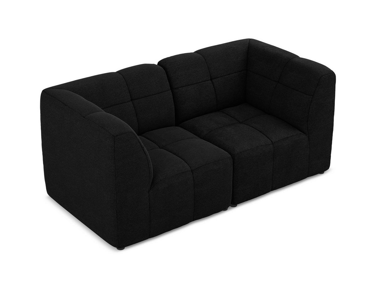 SOFAELEMENT Links Samt Stoff Schwarz - Schwarz, Holzwerkstoff/Kunststoff (91/75/166cm) - Makamii