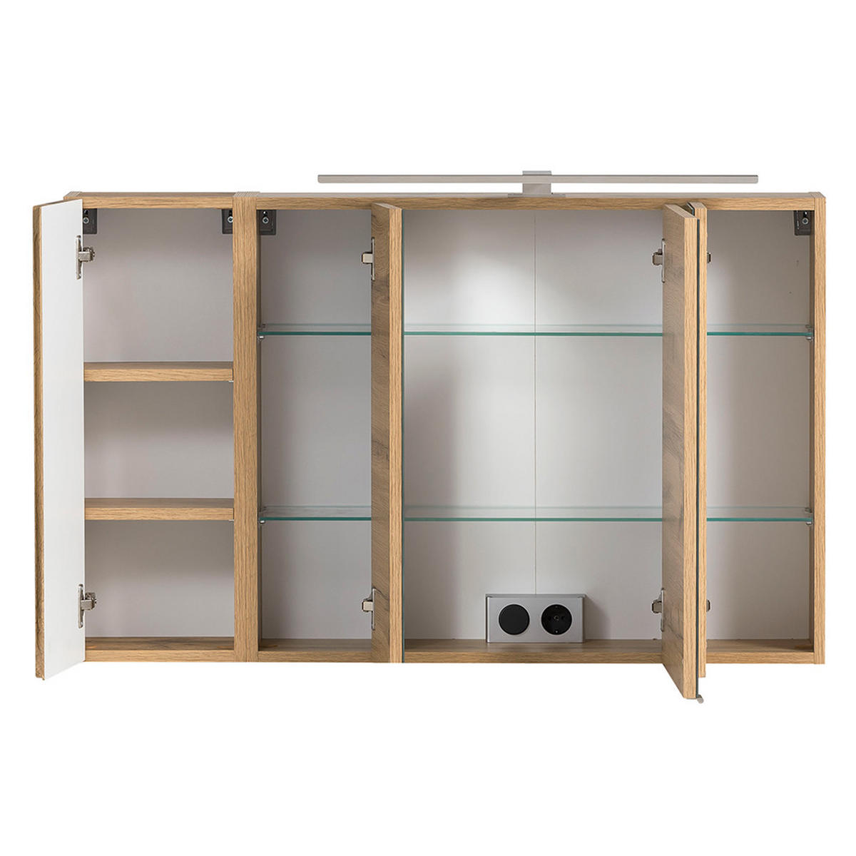 BADMÖBEL-SET 3-TLG. Vasto-03 - Weiß, Holzwerkstoff (185/200/47cm) - Lomado