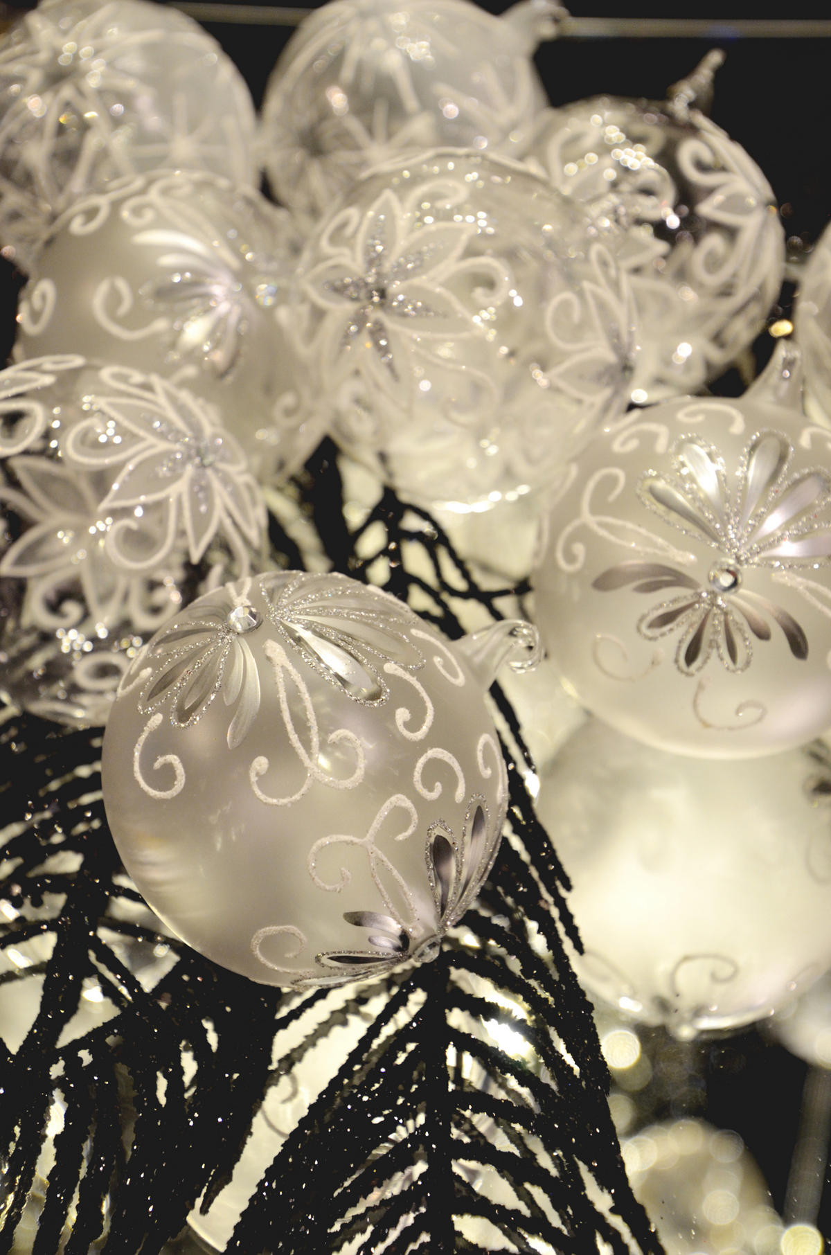 CHRISTBAUMKUGELN Set Winterpracht mit Glasöse Transparent 8cm (Glas / 9 Stk.) - Transparent, Glas (8/8/8cm) - Krebs Glas Lauscha