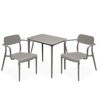 GARTENMÖBEL-SET GALIO, 3-tlg - Graubraun, Kunststoff - KONSIMO®