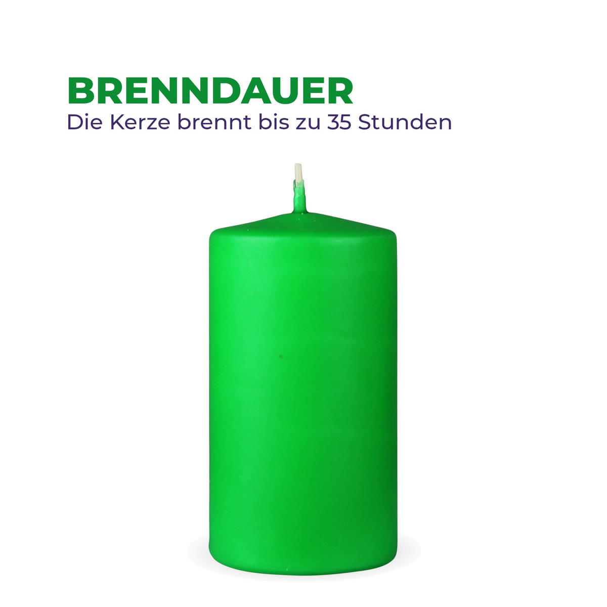 STUMPENKERZEN "Hellgrün", Größe Ø7cm x Höhe: 12 cm - Hellgrün, Naturmaterialien (7/12cm) - HS Candle