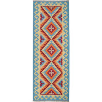 HANDWEBTEPPICH Kelim Gashgai Beige 240/84 cm Schurwolle - Beige, Textil (84/240cm) - Looma