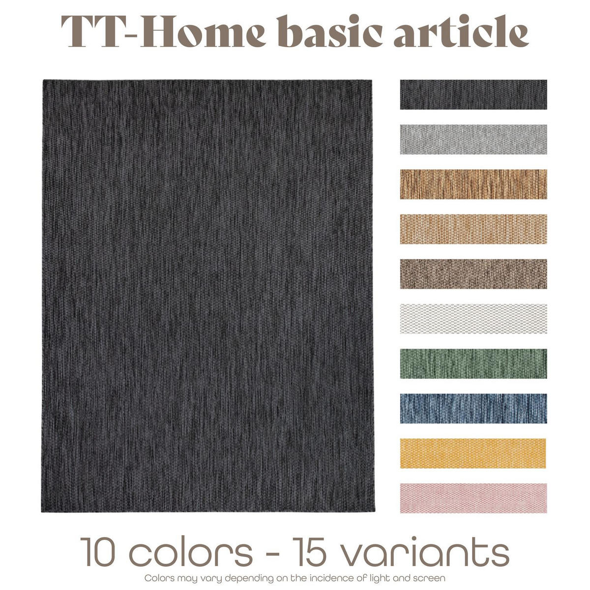 OUTDOORTEPPICH Anthrazit 240 x 340 cm - Anthrazit, Kunststoff (240/340cm) - TT Home