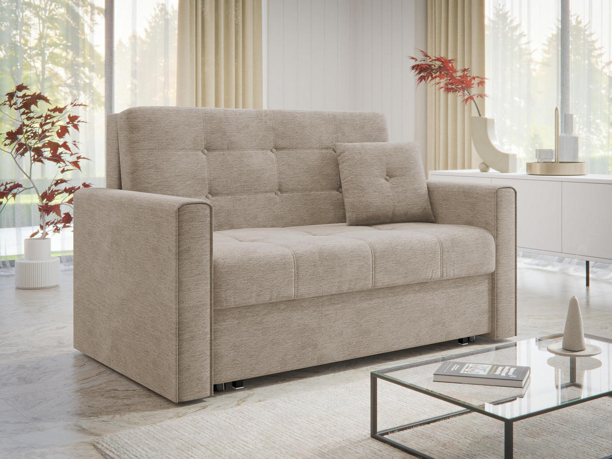 SCHLAFSOFA Viva Lux II - Hellbraun, Holz/Textil (133/85/98cm) - MIRJAN24