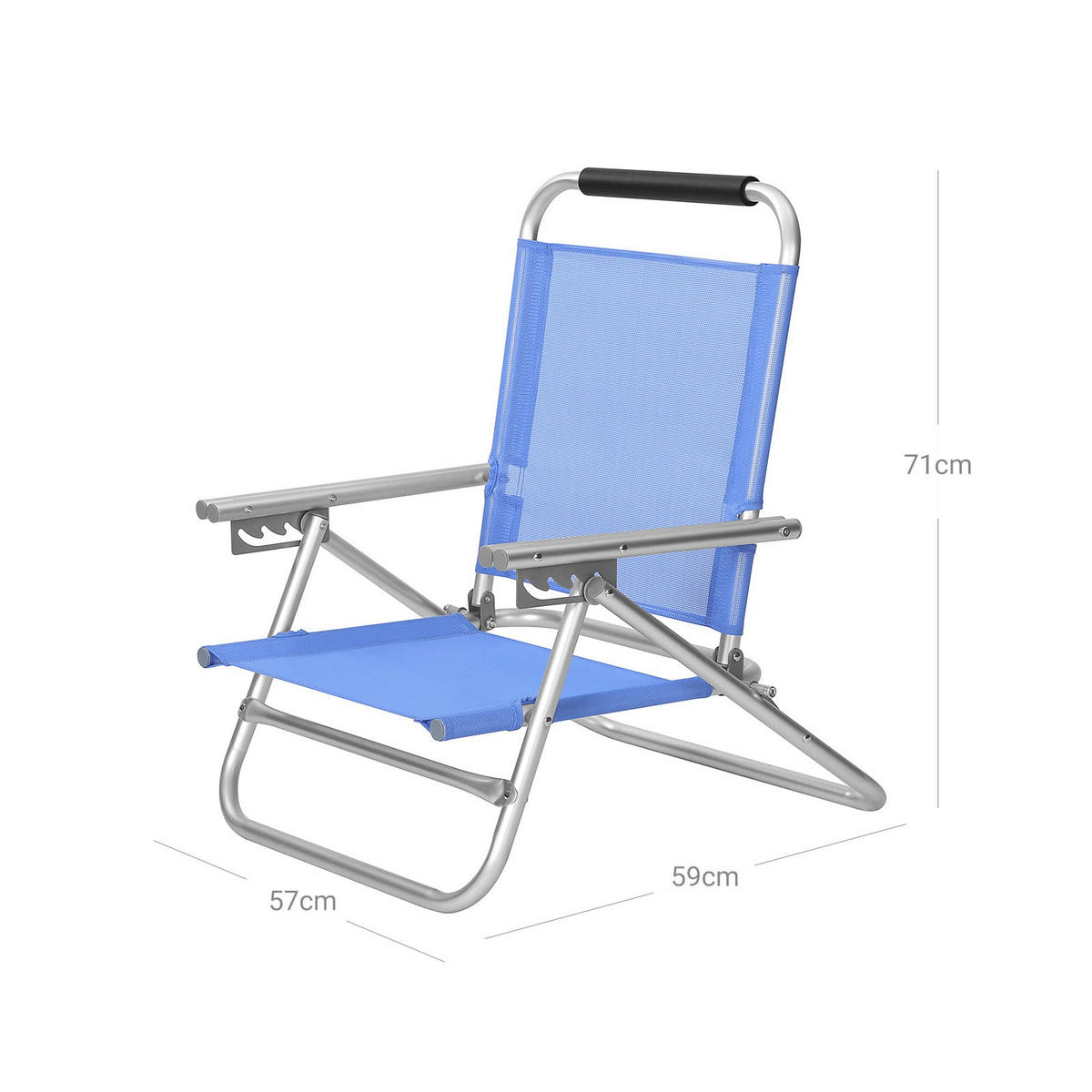 CAMPINGSTUHL KLAPPSTUHL - Blau, Textil (59/71/57cm) - Hansiro