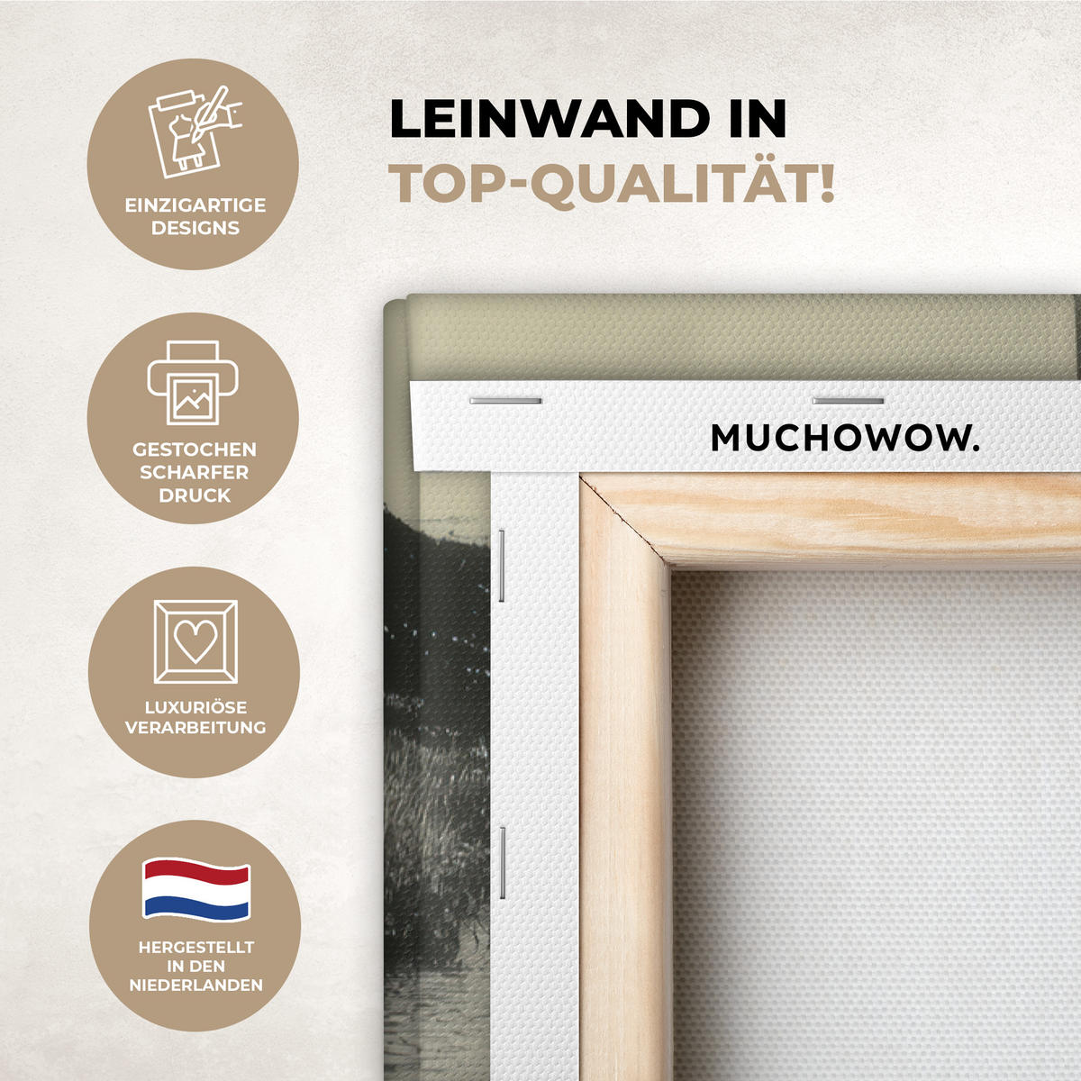 LEINWANDBILD Frau - Katze - Blumen - Tasse - Retro Wanddeko 40x60 cm - Magenta, Textil (40/60cm) - MuchoWow