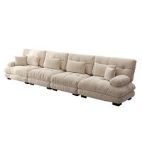 4-SITZER-SOFA DE-34065 modular mit Tiefensitz Hellbraun - Hellbraun, Holz (77/81/406cm) - ComfortXL