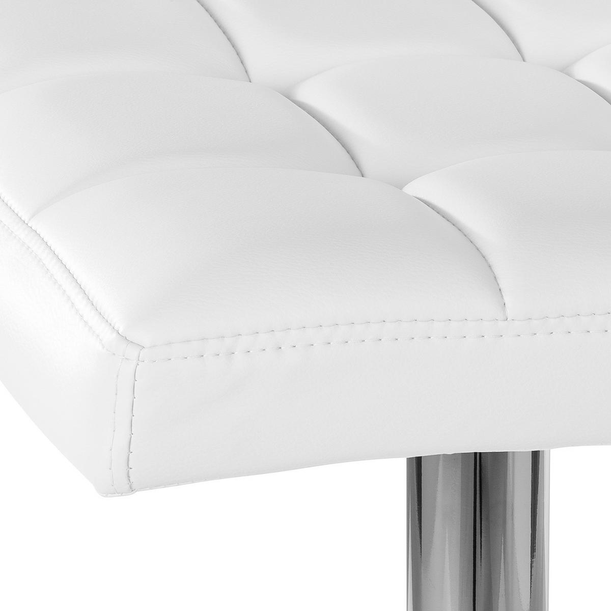 BARHOCKER - Metall / Kunstleder - Chromfarben/Weiß, Kunststoff/Metall (46/97/50cm) - home24