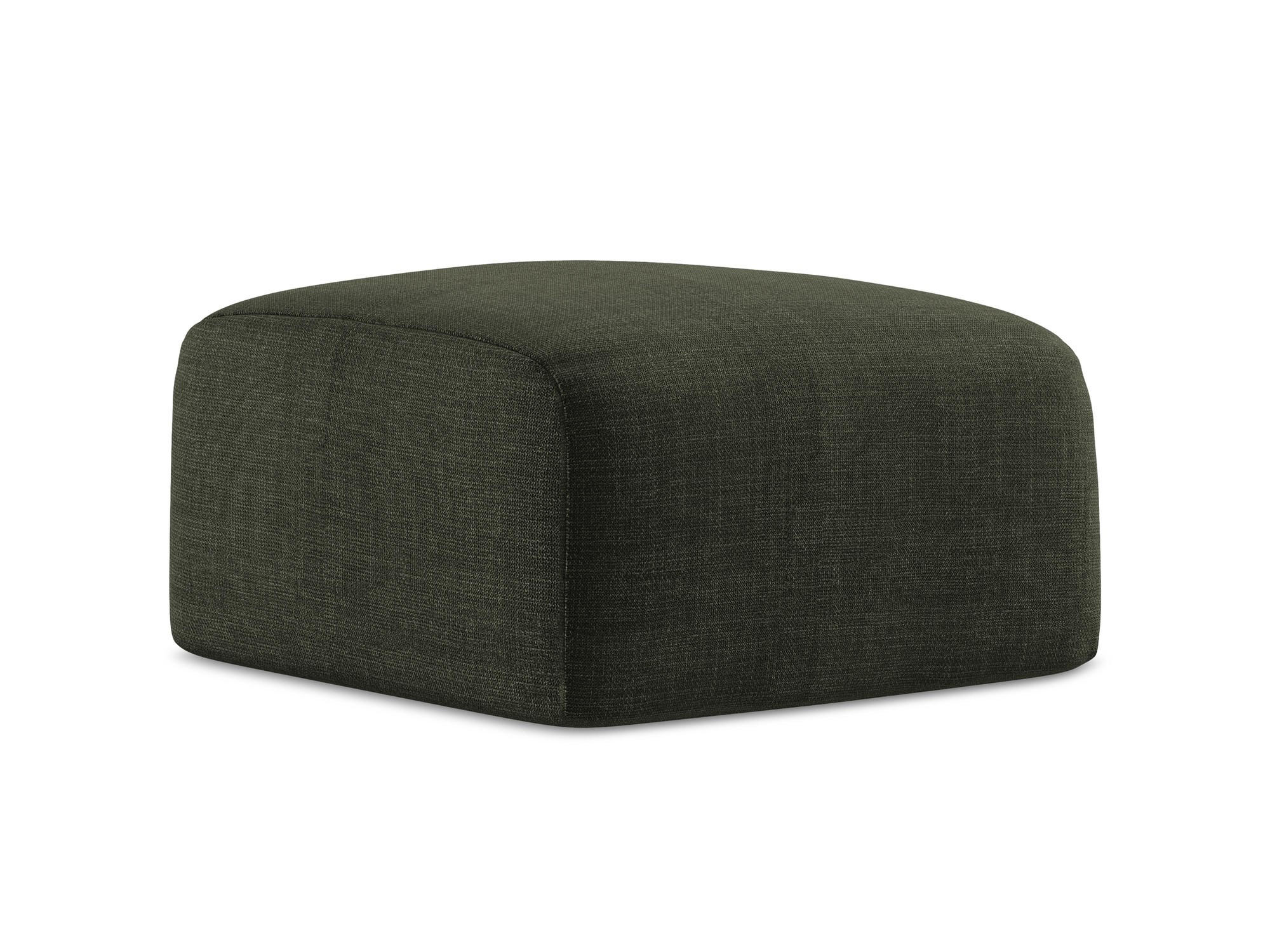 POUF Strukturstoff Grün - Schwarz/Olivgrün, Holzwerkstoff/Kunststoff (65/40/65cm) - Makamii