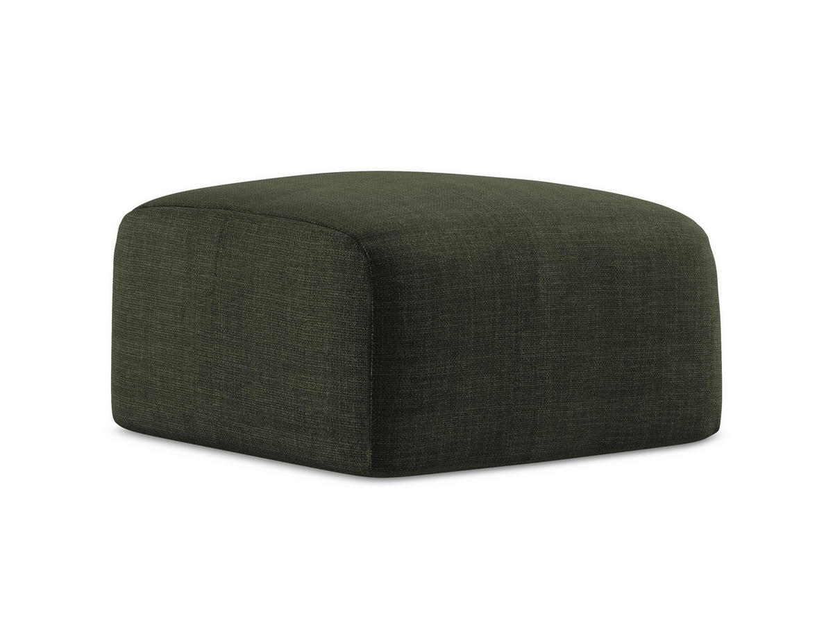 POUF Strukturstoff Grün - Schwarz/Olivgrün, Holzwerkstoff/Kunststoff (65/40/65cm) - Makamii