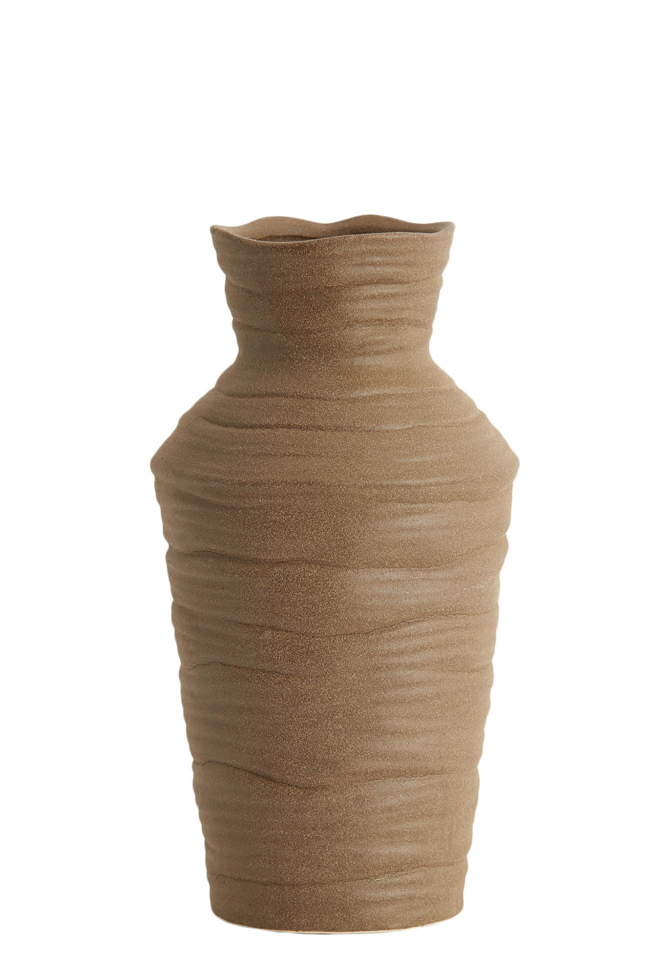 VASE Greccio Braun Ø15/28 cm - Braun, Keramik (28cm) - Light & Living