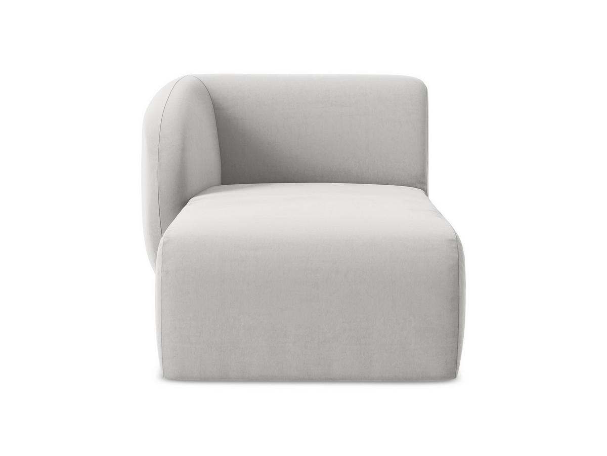 SOFAELEMENT Links Samt Stoff Grau - Silberfarben/Schwarz, Holzwerkstoff/Kunststoff (91/75/166cm) - Makamii