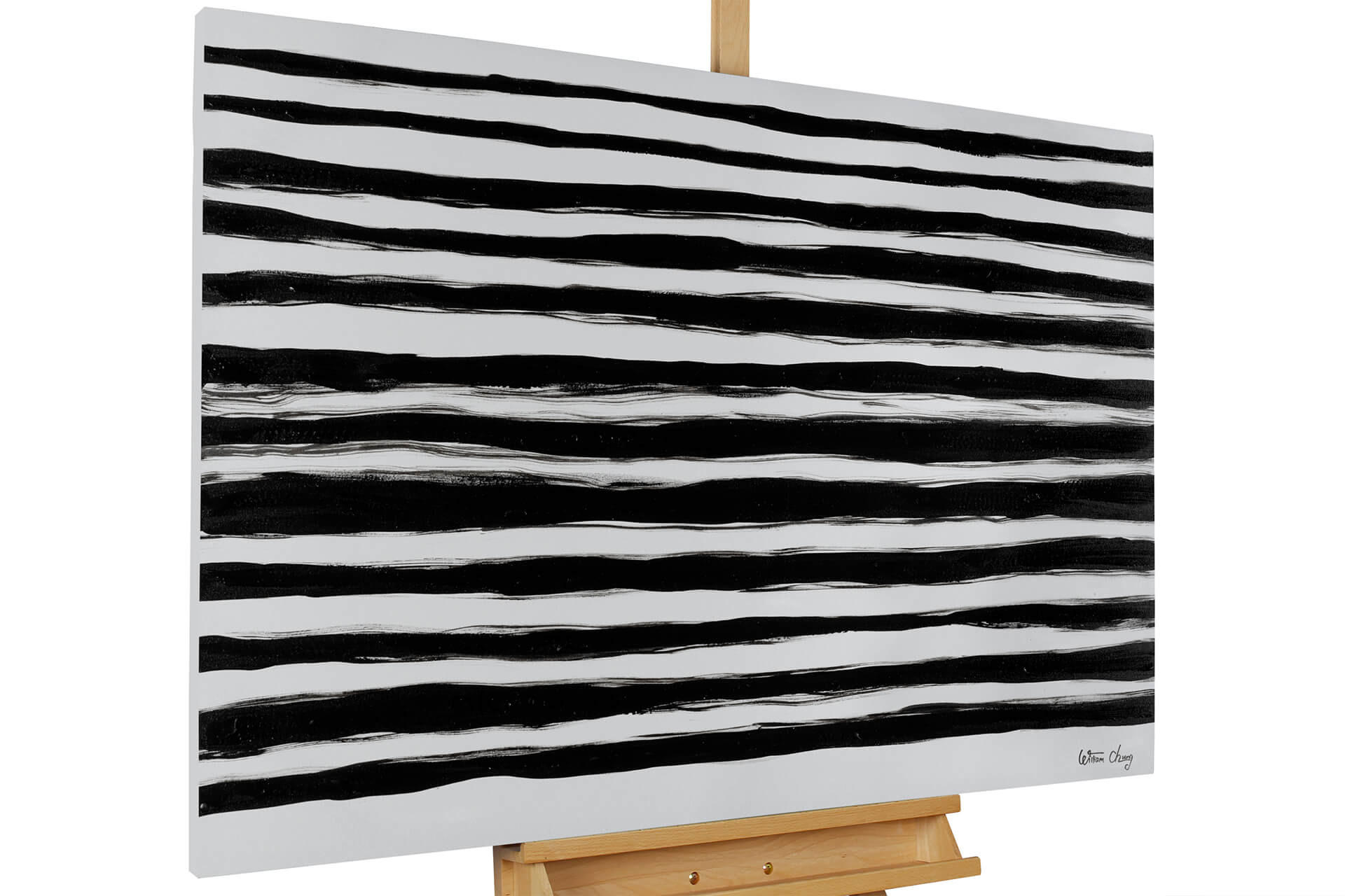 ACRYLBILD HANDGEMALT 120/80 cm - Schwarz, Holz/Textil (120/80cm) - KUNSTLOFT