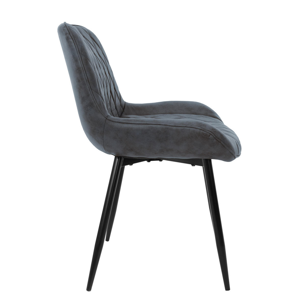 ESSZIMMERSTUHL Samt Anthrazit 4er Set - Anthrazit, Metall (54/81/60cm) - ML-DESIGN