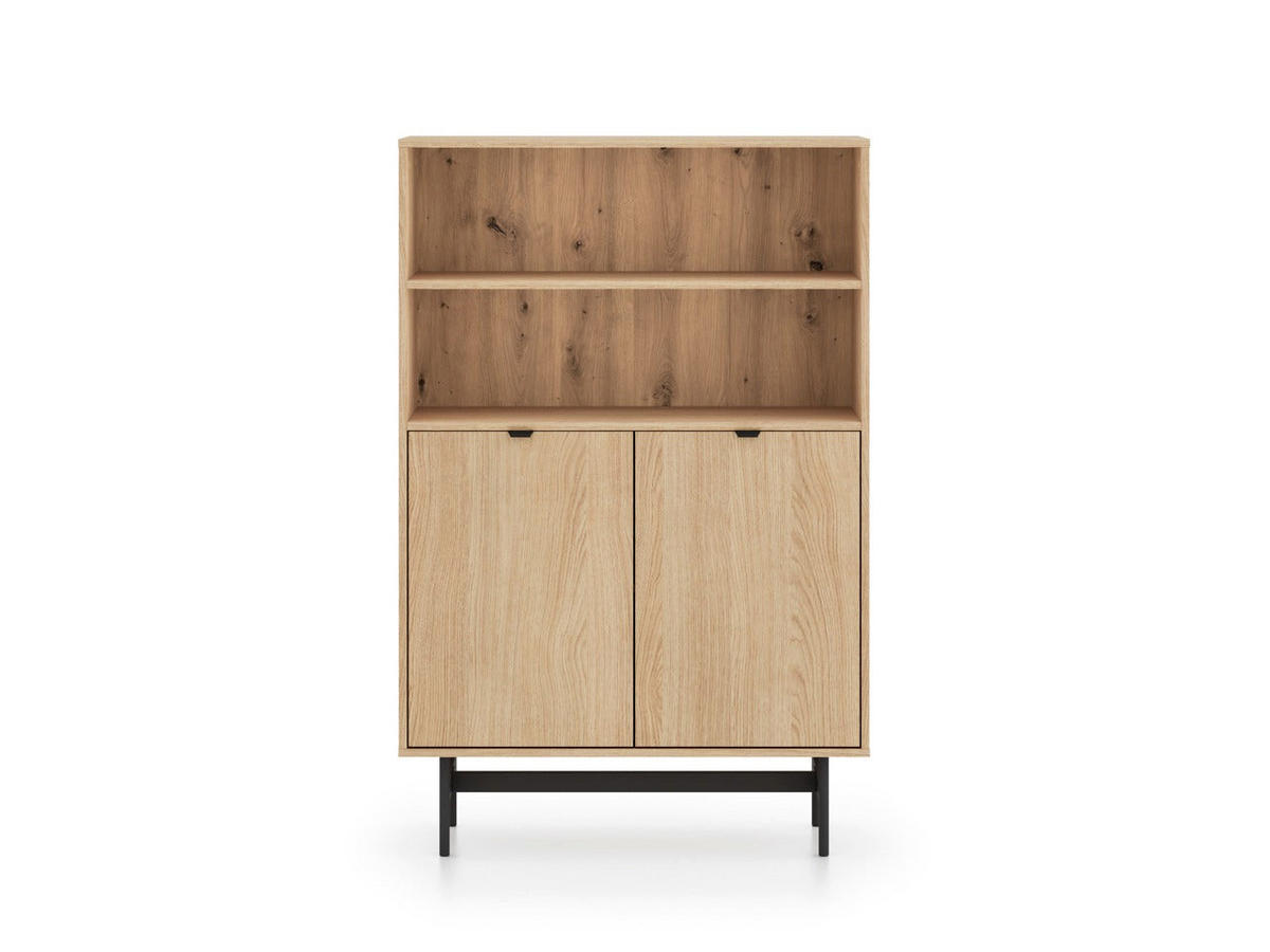 KOMMODE – 92 cm – Reynos – Schwarz / Eichefarben - Eichefarben/Schwarz, Holzwerkstoff (92/140/40cm) - hi-markt