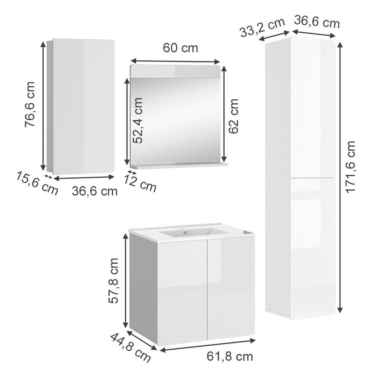 Weiß, Holzwerkstoff (61.8/57.8/44.8cm) - Vicco