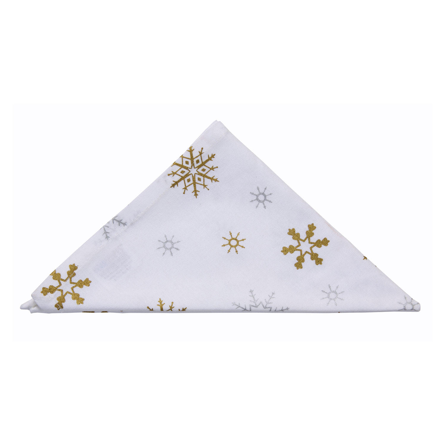 STOFFSERVIETTEN Weihnachten 45/45 cm, 4er-Set weiß mit Schneeflocken - Weiß, Textil (45/45cm) - Homescapes