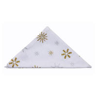 STOFFSERVIETTEN Weihnachten 45/45 cm, 4er-Set weiß mit Schneeflocken - Weiß, Textil (45/45cm) - Homescapes