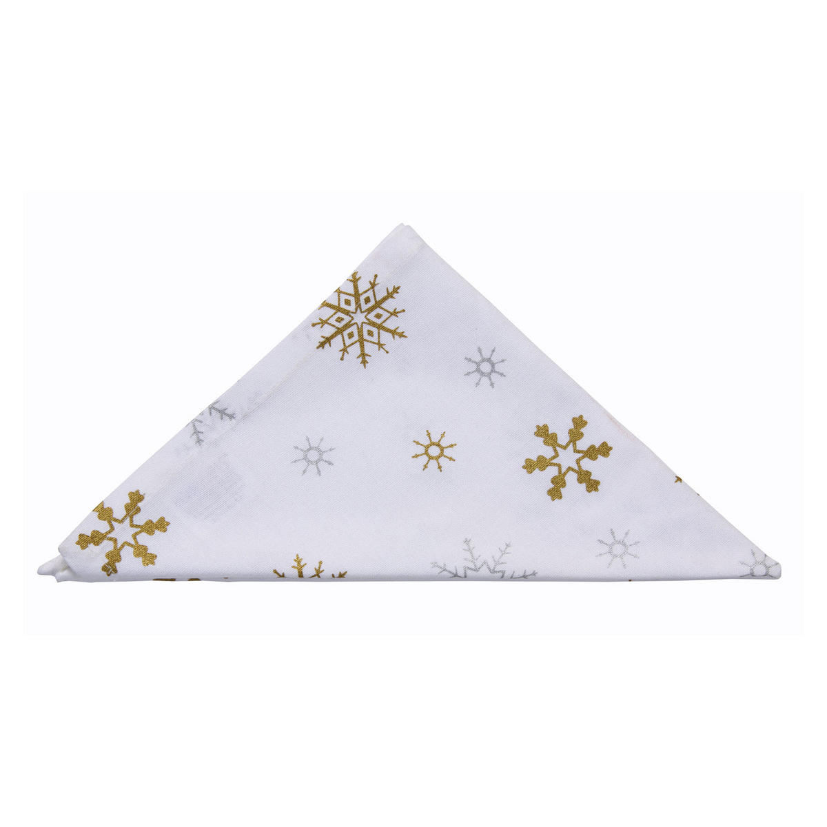 STOFFSERVIETTEN Weihnachten 45/45 cm, 4er-Set weiß mit Schneeflocken - Weiß, Textil (45/45cm) - Homescapes