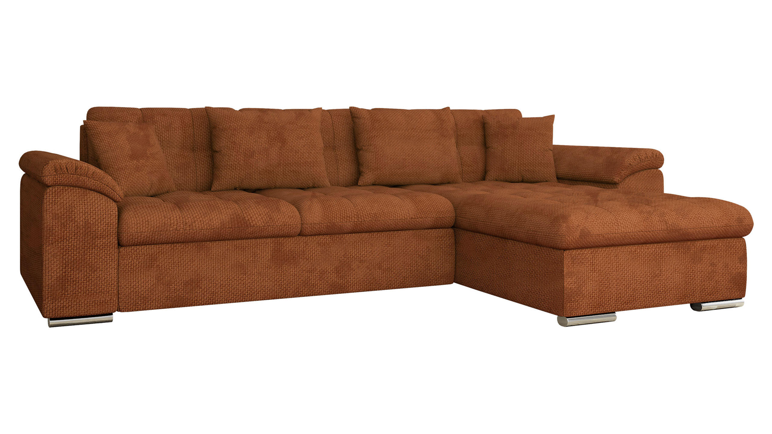 ECKSOFA Diana, Seite: Rechts - Dunkelorange, Holz/Textil (280/160cm) - MIRJAN24