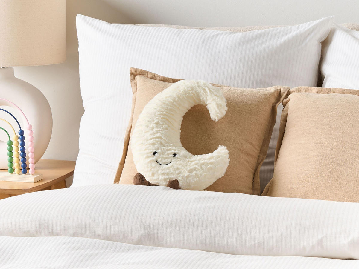 KINDERKISSEN Cremeweiß 21/40 cm Moonlighter - Ecru, Textil (21/40cm) - Beliani