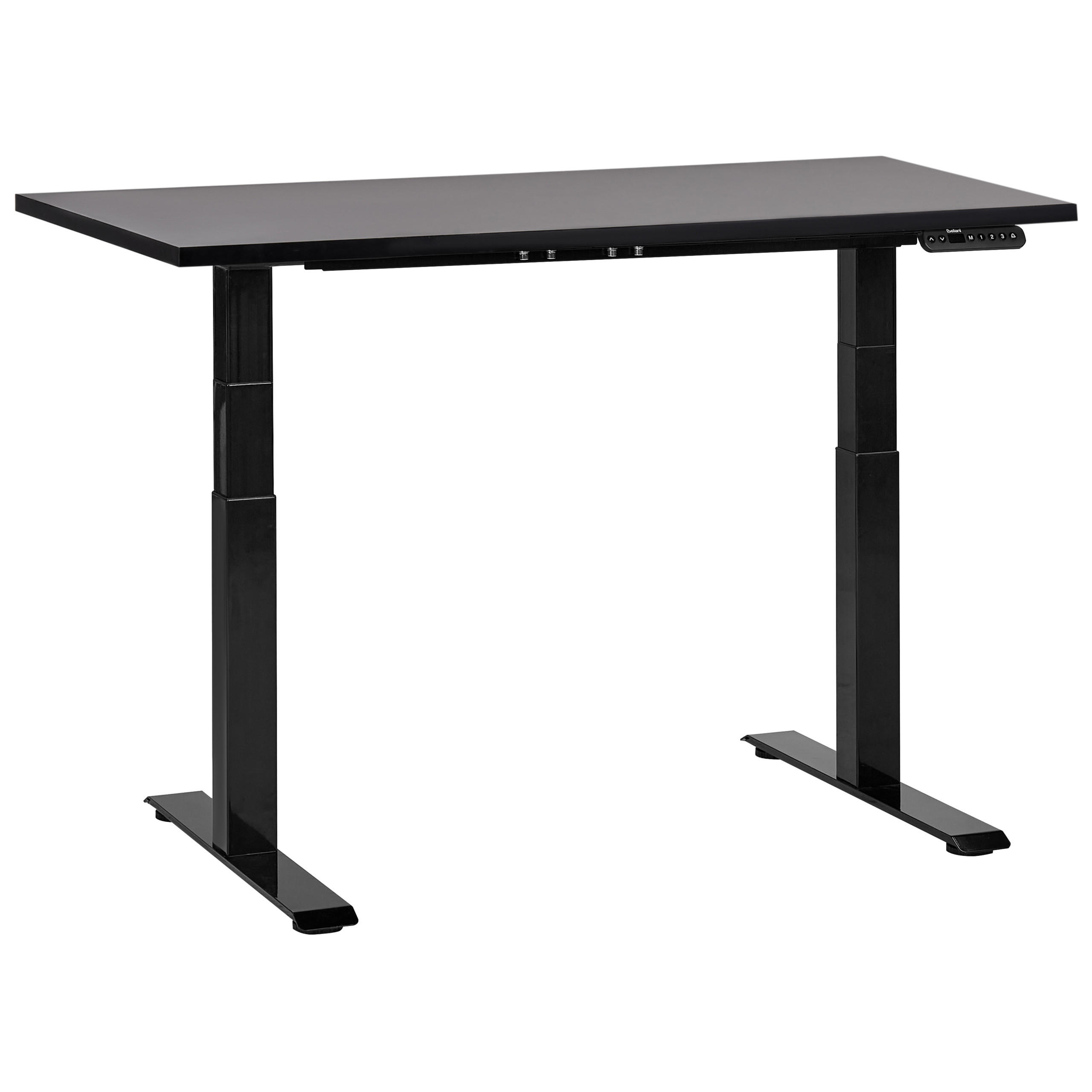 SCHREIBTISCH schwarz 120/72 cm elektrisch höhenverstellbar Destin III - Schwarz, Holz (72/120/63cm) - Beliani