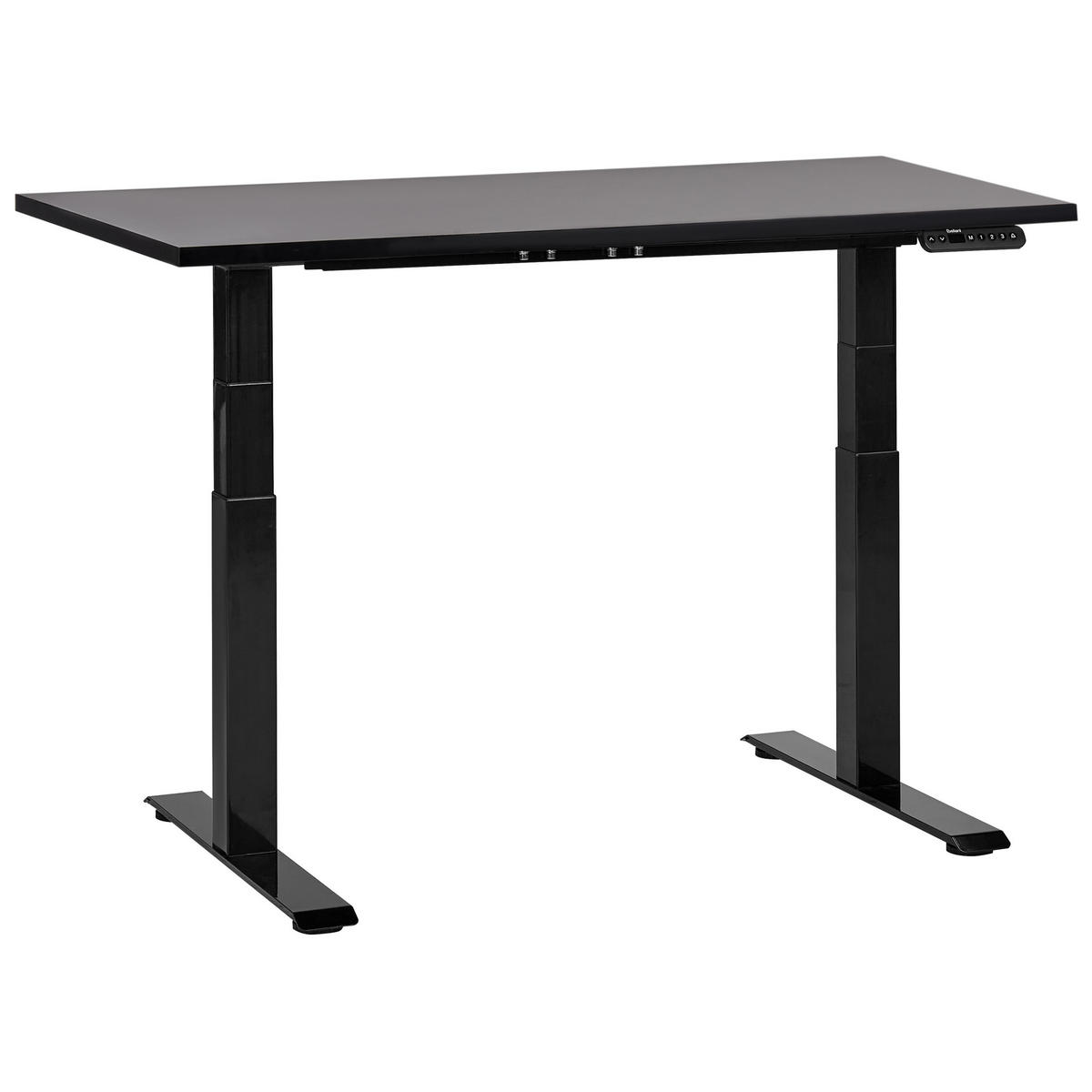 SCHREIBTISCH schwarz 120/72 cm elektrisch höhenverstellbar Destin III - Schwarz, Holz (72/120/63cm) - Beliani