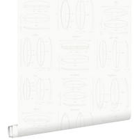 TAPETE technische Zeichnungen von Surfbrettern 53 cm x 10.05 m - Weiß, Papier (53/0.1cm) - ESTAhome