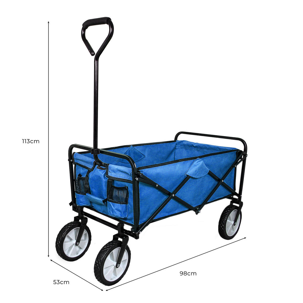 GARTENWAGEN Faltbar Blau - Blau, Metall (53/113/98cm) - Monstershop