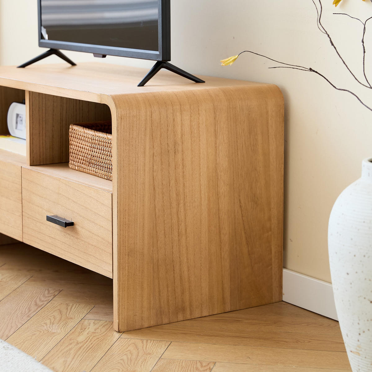 TV-SCHRANK Rechteckig Grün 100 x 42 x 45 (cm) - Braun, Holz (80/45/40cm) - Nordlys