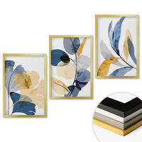 WANDBILDER 3er Set - 40x60 cm Goldrahmen - Aquarell-Pflanzenmotive - Goldfarben, Kunststoff (40/60cm) - ArtPrintCave