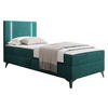 BOXBETT Ono 1, Setite: Links - Türkis/Schwarz, Holz/Textil (90/200cm) - MIRJAN24