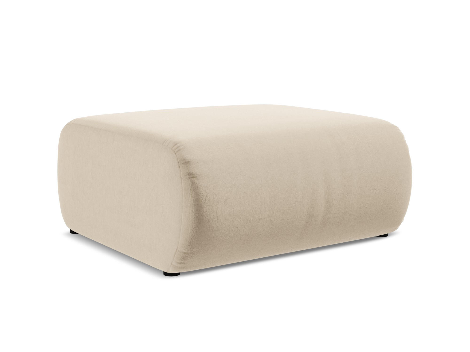 POUF Samt Stoff Beige - Beige/Creme, Kunststoff/Textil (94/40/89cm) - Makamii