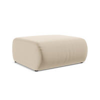 POUF Samt Stoff Beige - Beige/Creme, Kunststoff/Textil (94/40/89cm) - Makamii