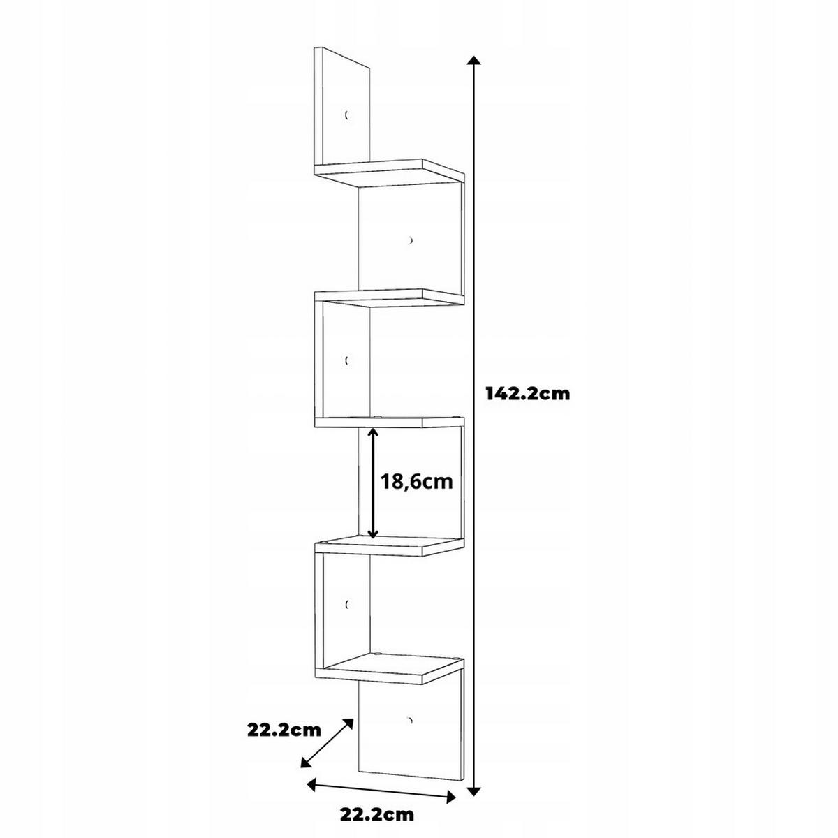 BÜCHERREGAL - weiß - Weiß, Holz (22.2/142.2/22.2cm) - Stiv Meble