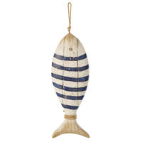 AUFHÄNGER FISCH BW (2ER SET) - Blau, Holz (4/52/14cm) - J-Line