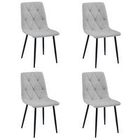 ESSZIMMERSTUHL 4-er Set TYRA hellgrauer Sitz, schwarze Beine - Hellgrau/Schwarz, Textil (44.5/87/54.5cm) - Valora