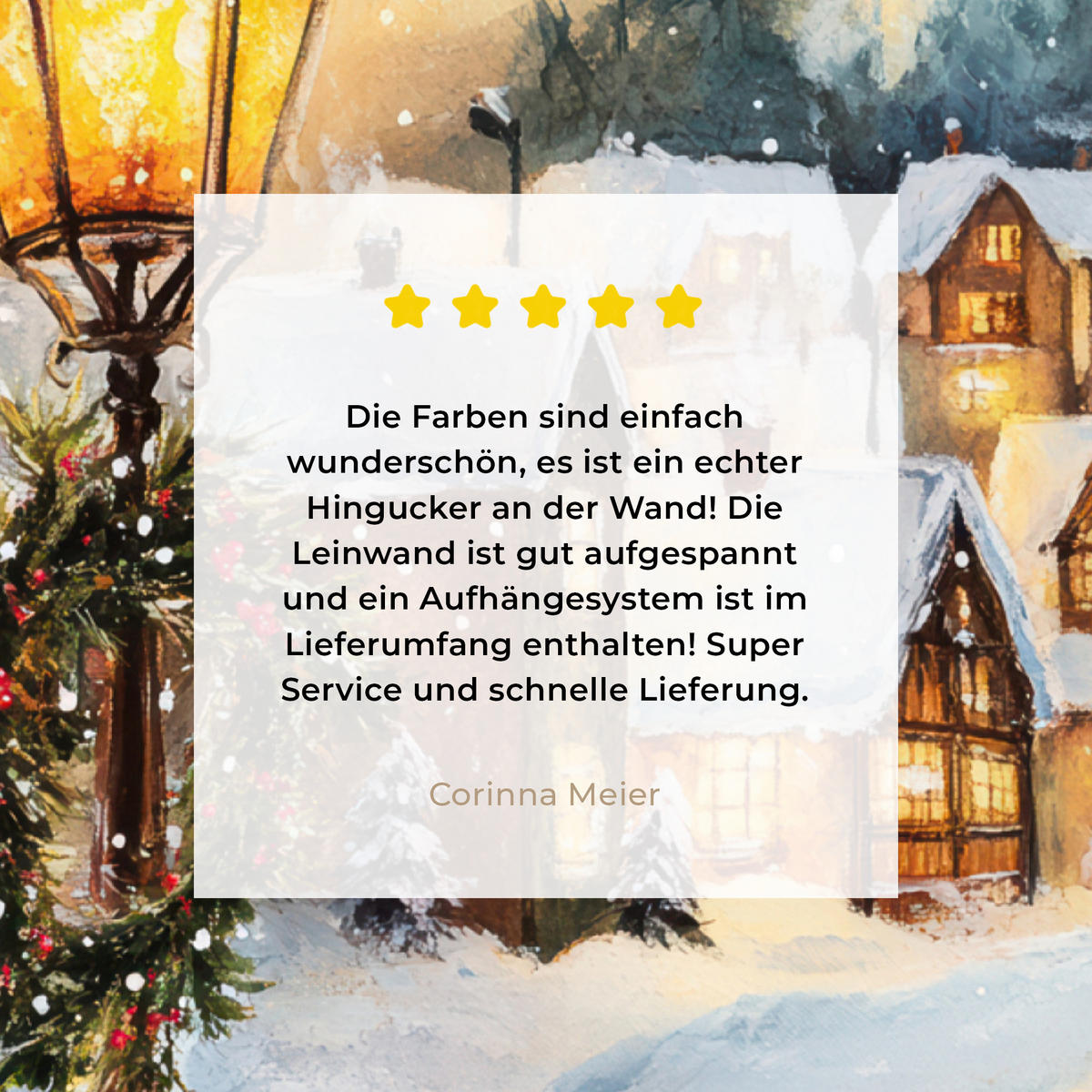 LEINWANDBILD Weihnachtsdorf - Häuser - Schnee - Weihnachten 30x40 cm - Sandfarben, Textil (30/40cm) - MuchoWow