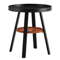 BEISTELLTISCH - Holzwerkstoff / Kunststoff / Metall - Schwarz, Holzwerkstoff/Kunststoff (50/50/55cm) - home24