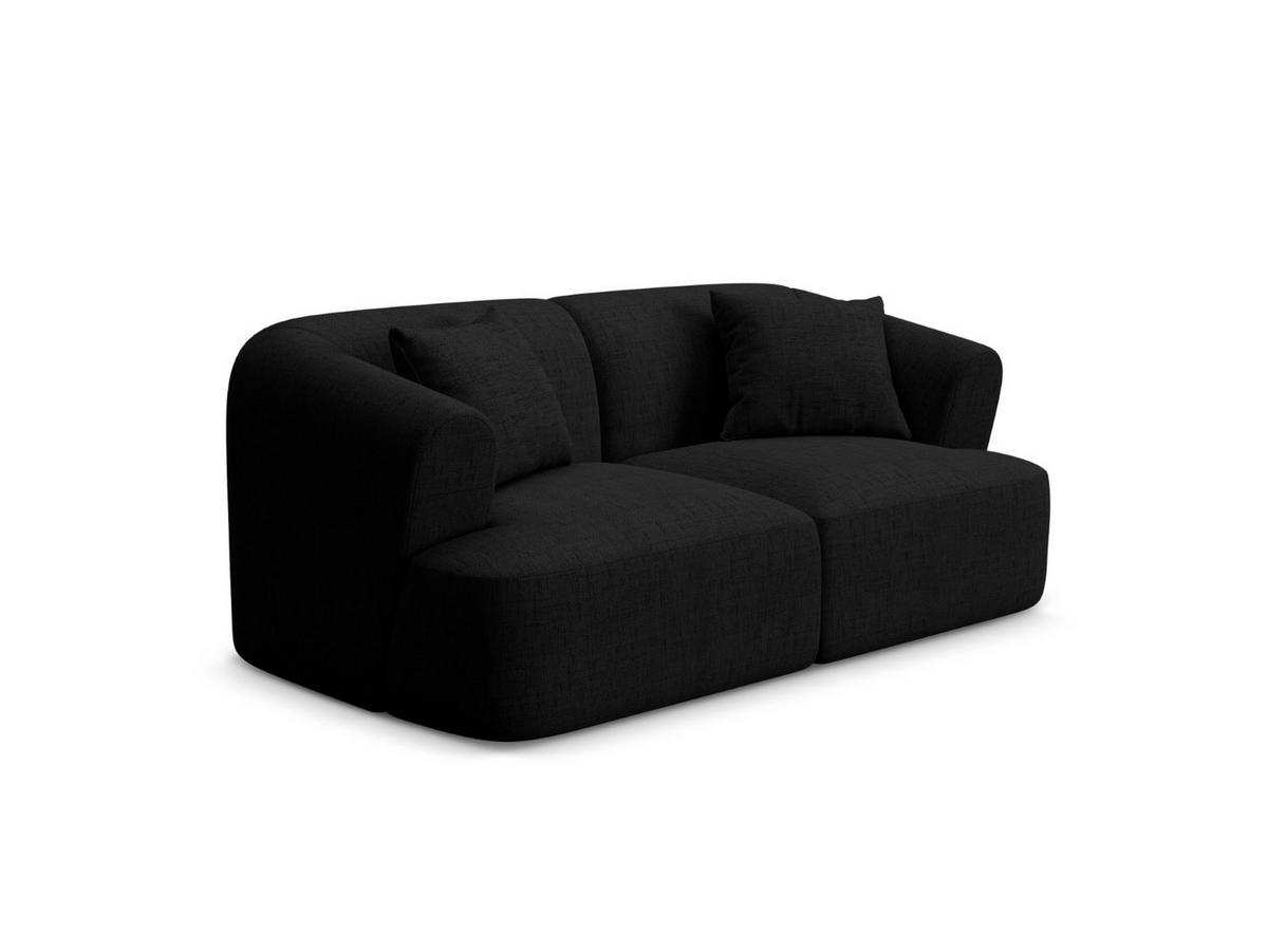 MODULARES-SOFA Campi aus strukturiertem Stoff schwarz 2 Sitzplätze - Schwarz, Textil (90/70/180cm) - Cosmopolitan Design