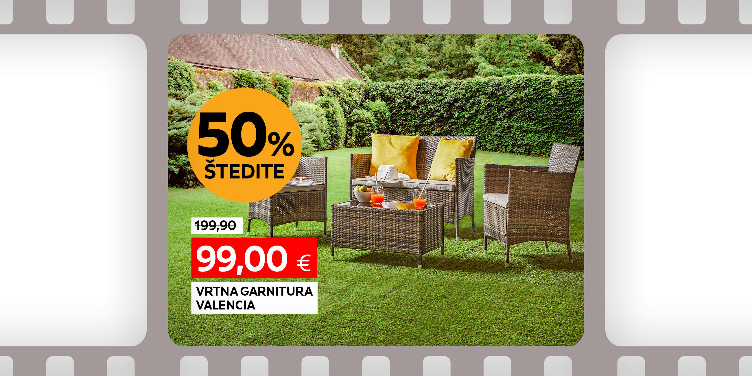 vrtna garnitura Valencia umjesto 199,00 € nova cijena 99,00 € štedite 50%