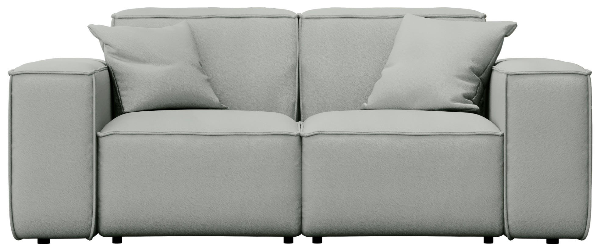 GARTENSOFA Lorento Outdoor 2-Sitzer, Hellgrau Kunstleder 186/73/92 cm - Hellgrau, Textil (186/73/92cm) - WFL GROUP