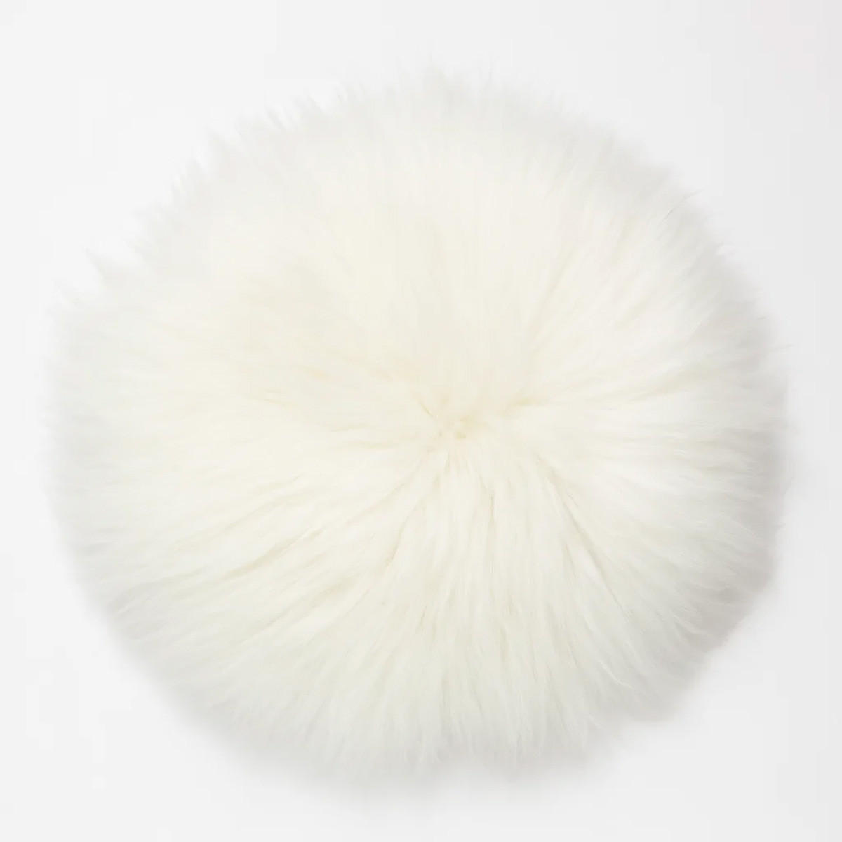 SITZKISSEN Schaffell rund 40 cm Weiß Braun Grau - Weiß, Fell (40/40cm) - Provellus