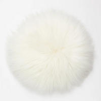 SITZKISSEN Schaffell rund 40 cm Weiß Braun Grau - Weiß, Fell (40/40cm) - Provellus