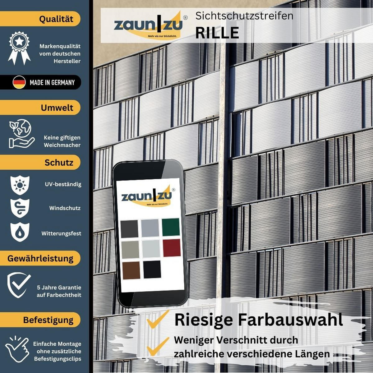 SICHTSCHUTZSTREIFEN Rille PP für Doppelstabmatten Zaun Tannengrün 26m - Dunkelgrün, Kunststoff (2600/19cm) - ZAUN|ZU
