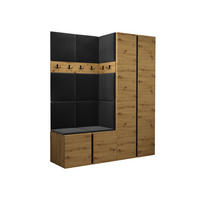 GARDEROBEN-SET Orion III - Anthrazit/Eiche Artisan, Holzwerkstoff/Kunststoff (158/186/46cm) - MIRJAN24