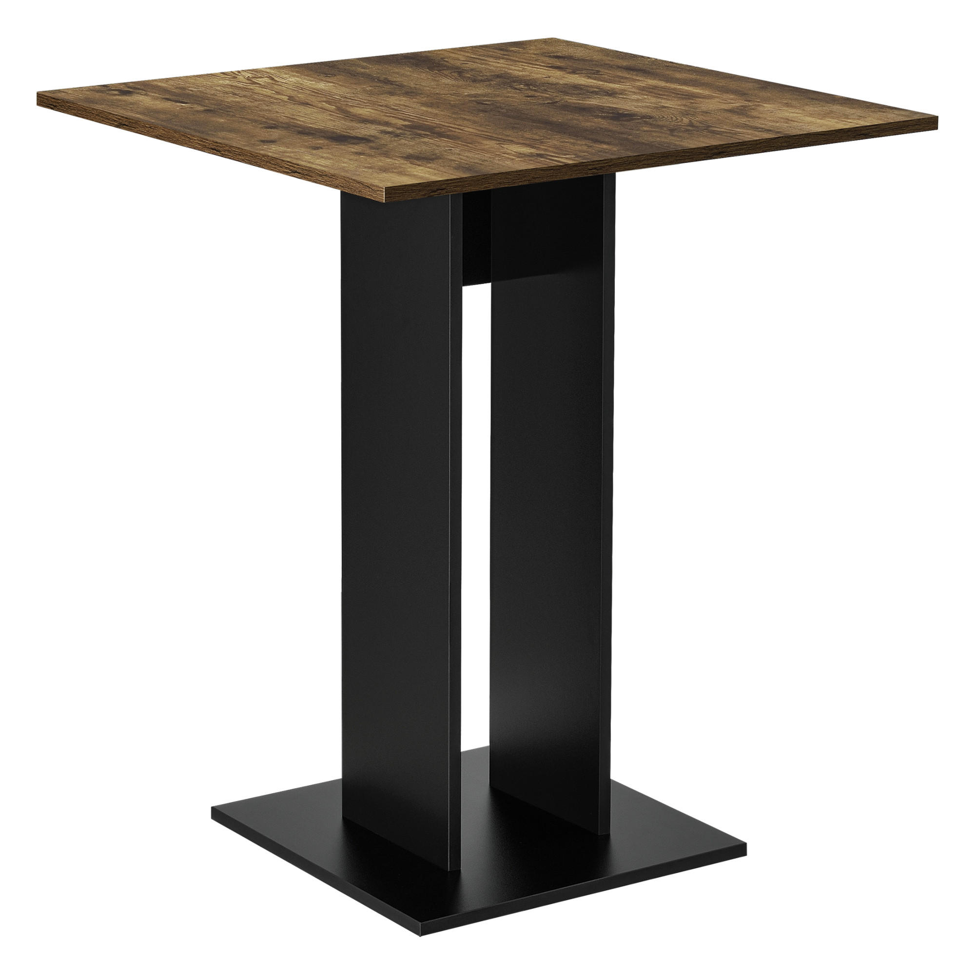 KÜCHENTISCH Lindesnes - Walnussfarben/Schwarz, Holzwerkstoff (65/65/78cm) - [en.casa]