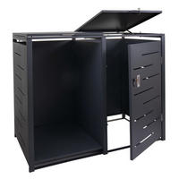 MÜLLTONNENBOX mit Brennholzregal 117x132x82cm erweiterbar 152kg Anthrazit - Anthrazit, Metall (132/117/82cm) - PROREGAL